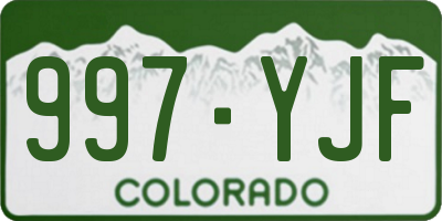 CO license plate 997YJF