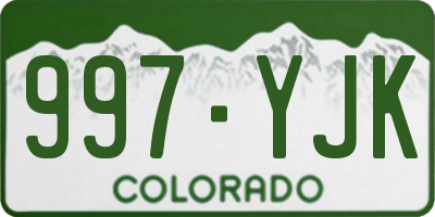 CO license plate 997YJK