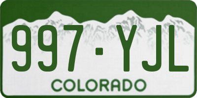 CO license plate 997YJL