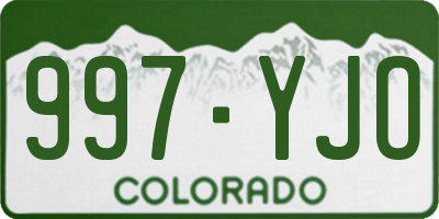 CO license plate 997YJO
