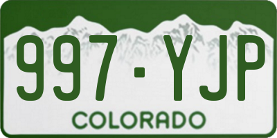 CO license plate 997YJP