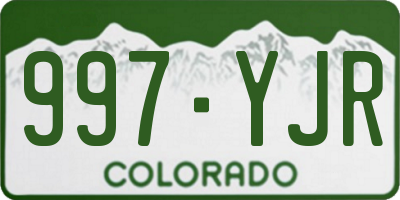 CO license plate 997YJR