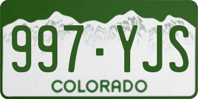 CO license plate 997YJS