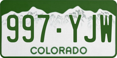 CO license plate 997YJW