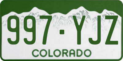 CO license plate 997YJZ