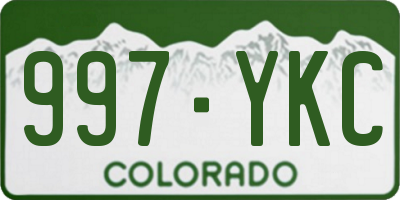 CO license plate 997YKC