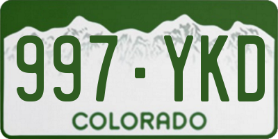CO license plate 997YKD