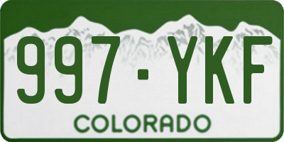 CO license plate 997YKF