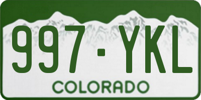 CO license plate 997YKL