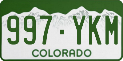 CO license plate 997YKM