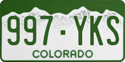 CO license plate 997YKS