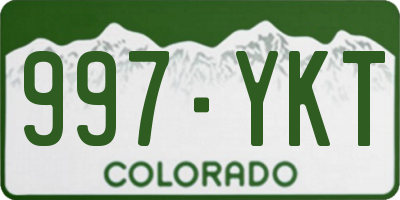 CO license plate 997YKT