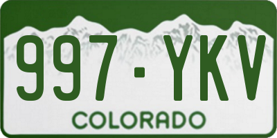 CO license plate 997YKV
