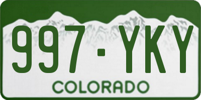 CO license plate 997YKY