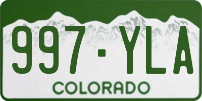 CO license plate 997YLA