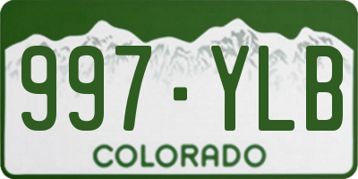 CO license plate 997YLB