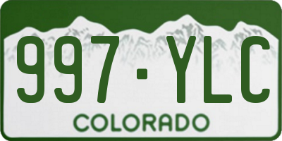 CO license plate 997YLC