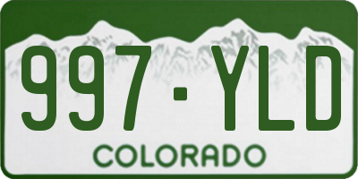 CO license plate 997YLD