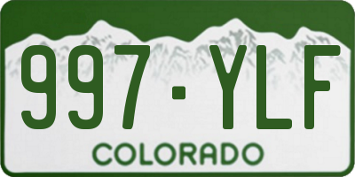 CO license plate 997YLF