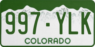 CO license plate 997YLK