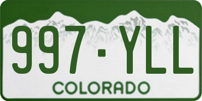 CO license plate 997YLL