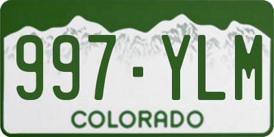 CO license plate 997YLM