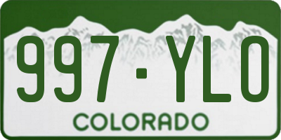 CO license plate 997YLO