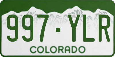 CO license plate 997YLR