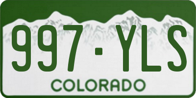 CO license plate 997YLS