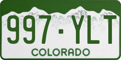 CO license plate 997YLT