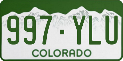 CO license plate 997YLU