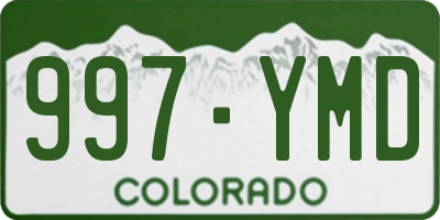 CO license plate 997YMD