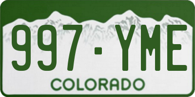 CO license plate 997YME