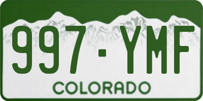 CO license plate 997YMF