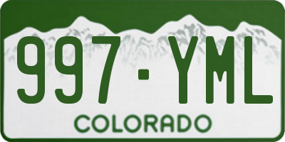 CO license plate 997YML