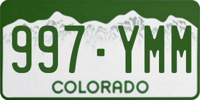 CO license plate 997YMM