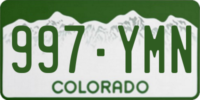 CO license plate 997YMN