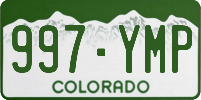 CO license plate 997YMP