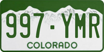 CO license plate 997YMR