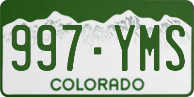 CO license plate 997YMS