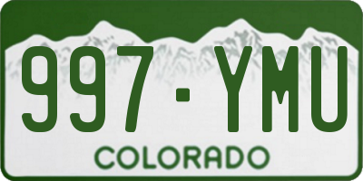 CO license plate 997YMU