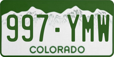 CO license plate 997YMW
