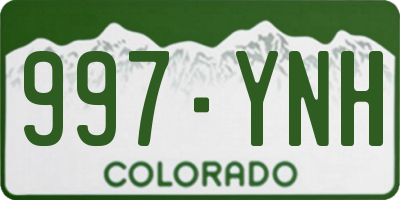 CO license plate 997YNH