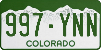 CO license plate 997YNN