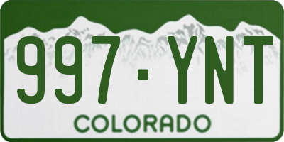 CO license plate 997YNT