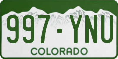CO license plate 997YNU