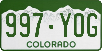 CO license plate 997YOG