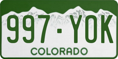 CO license plate 997YOK
