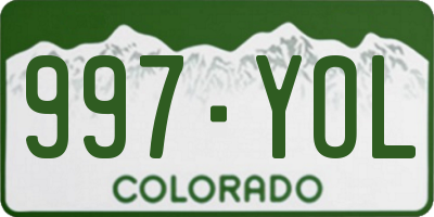 CO license plate 997YOL