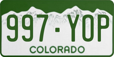 CO license plate 997YOP